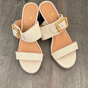 Tommy Bahama Women’s Sandal Trista Linen Block Heel Mule